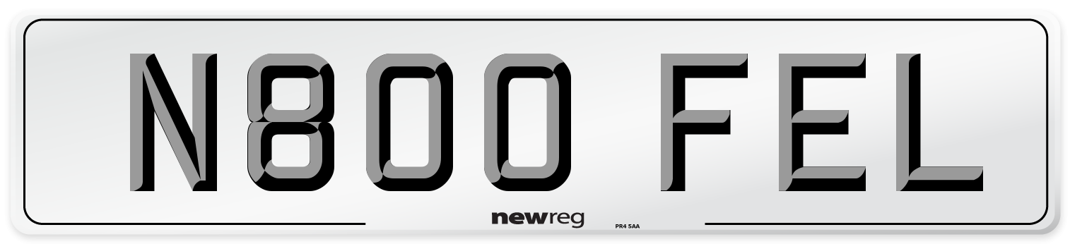 N800 FEL Number Plate from New Reg